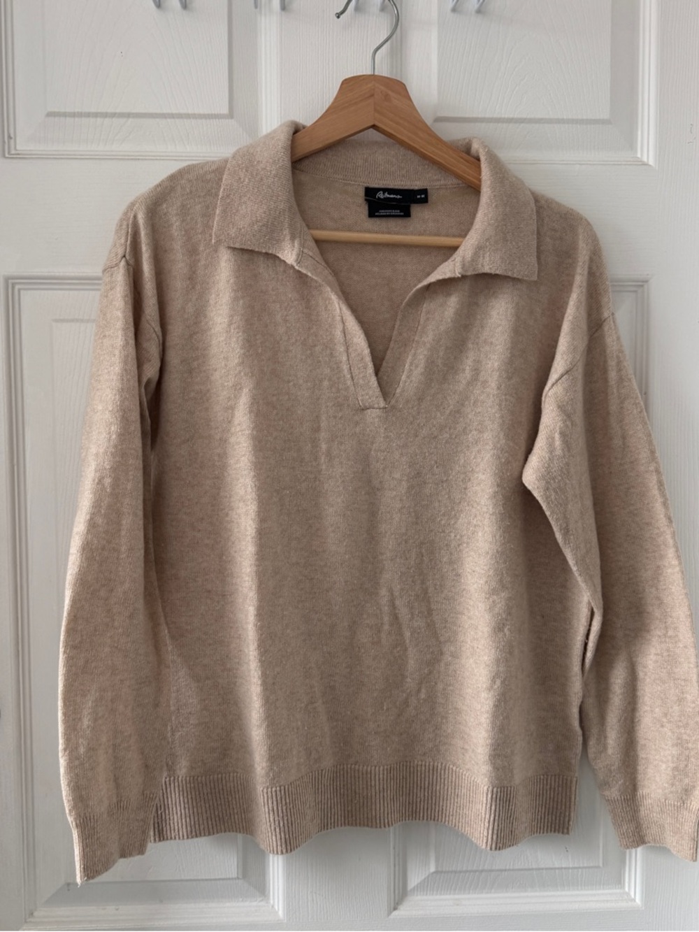 Cashmere-blend Collared Pullover Sweater